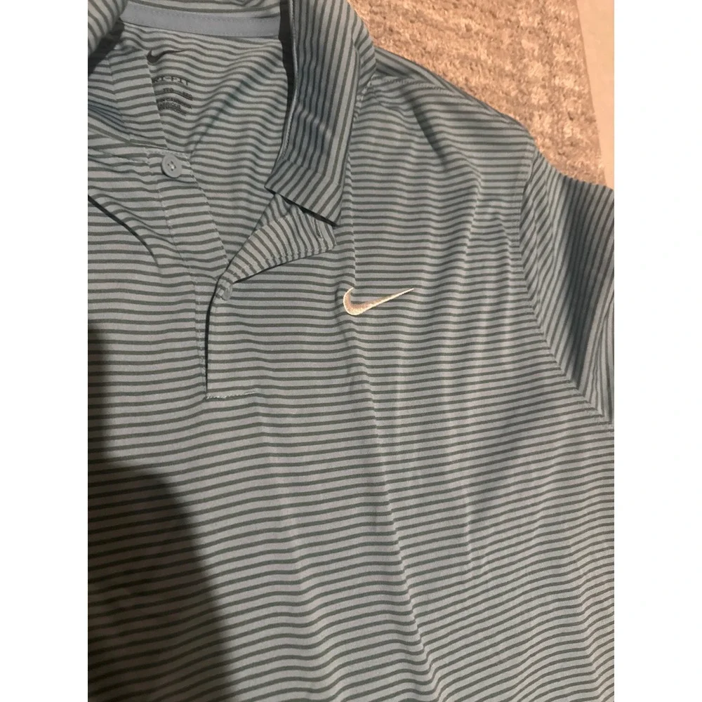 Nike Dri-FIT Striped Polo Shirt Mens XXL Blue Green Golf Top FZ5647-464